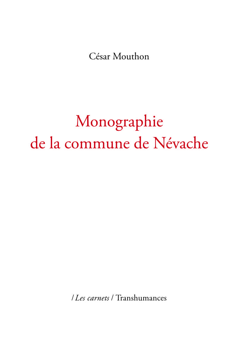 Monographie de la commune de Névache